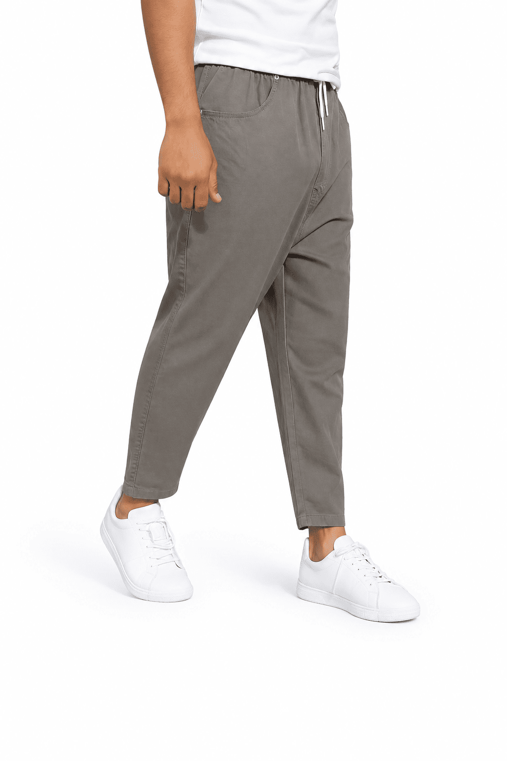 Sarouel coton stretch gpt antracite Sarouel Jean en Coton Stretch Drop – Coupe Droite – Qaba'il – Image 1