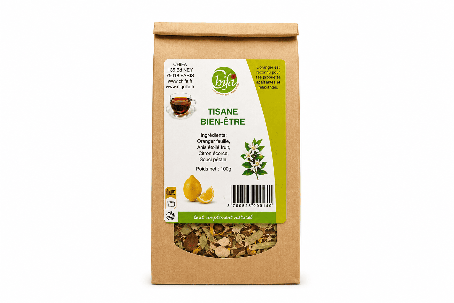 tisane bien etre chifa Tisane Bien-être CHIFA – 100 g – Image 1