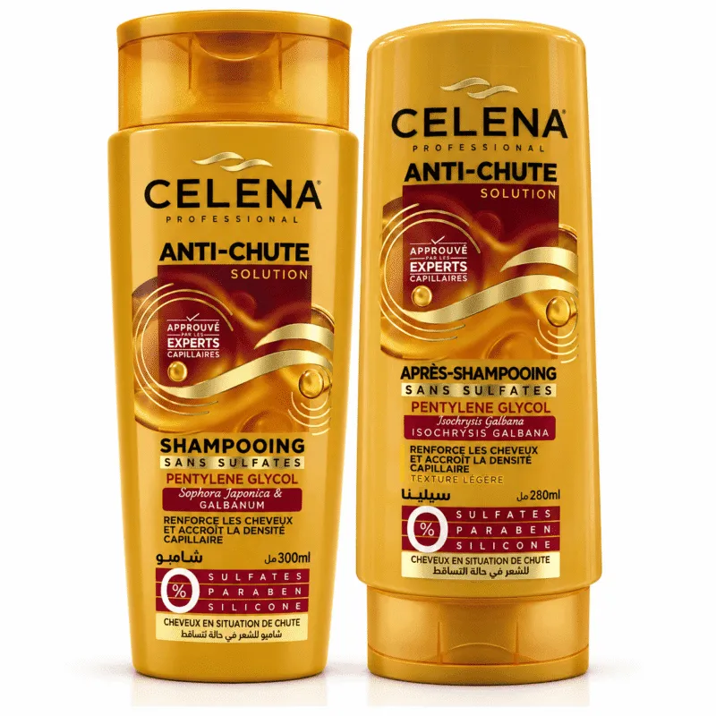 Pack CELENA Professional Anti-Chute Solution shampooing et après-shampooing