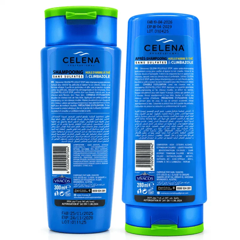 Pack CELENA Pellicule Stop shampooing et après-shampooing anti-pelliculaire