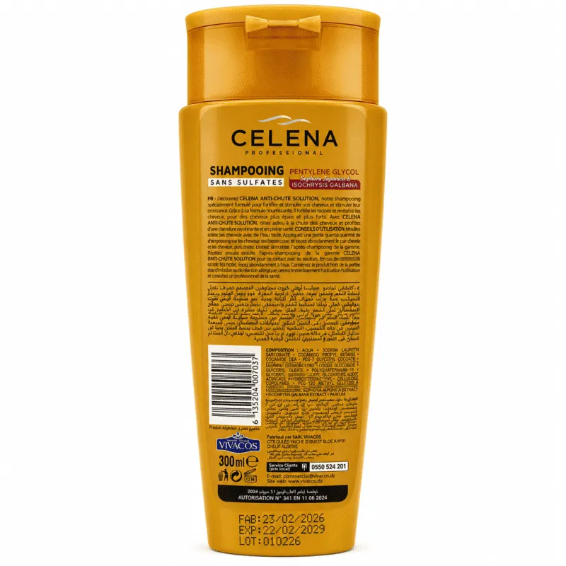 Shampooing CELENA Professional Anti-Chute Solution 300 ml